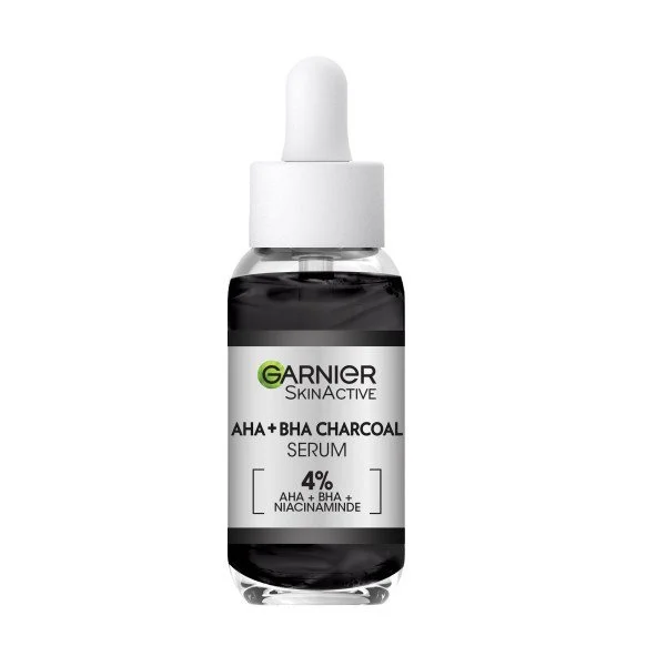 Garnier 4% AHA + BHA & Niacinamide Charcoal Face Serum